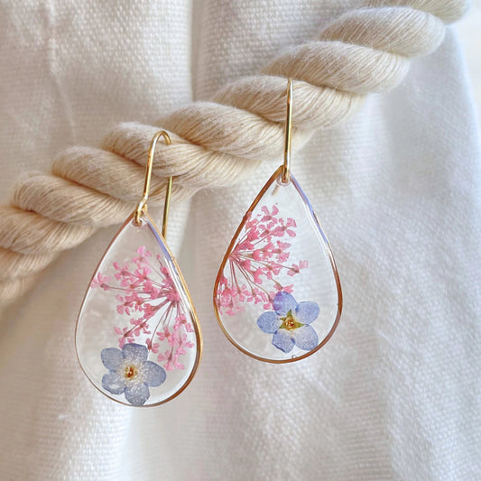 Pink Blossom Teardrop Earrings