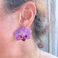 Real White Orchid Flower Earrings