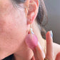 Real Pink Leaf Pearl Earrings