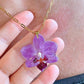Real Purple Orchid Flower Necklace