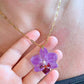 Real Purple Orchid Flower Necklace