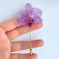 Real Pink Orchid Flower Brooch