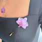 Real Pink Orchid Flower Brooch