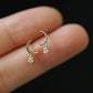 Tiny Crescent Moon Diamond  Stud Earrings