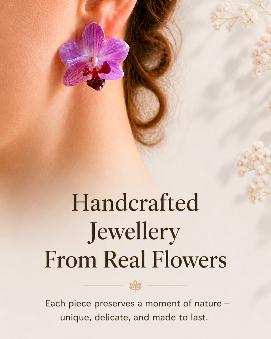 Real Purple Orchid Flower Necklace