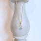 Forget Me Not Flower Teardrop Pendant Necklace