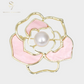 Luxury Pink Camellia Flower Gold Brooch Pin