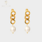 Chain Pearl Drop Earrings