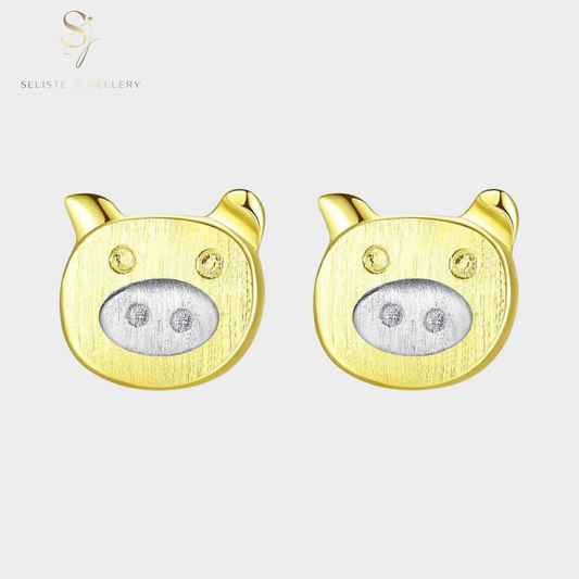 Tiny Pig Face Earrings