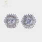 Fashion Large Flower Diamond Earrings