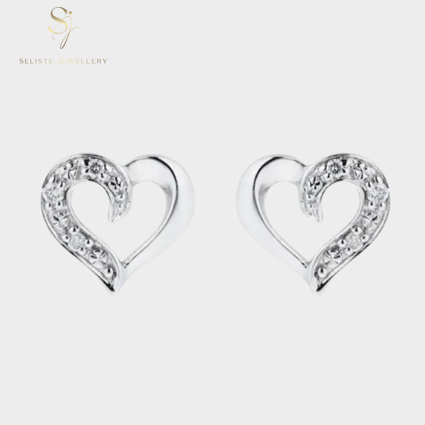 Sterling Silver Tiny Heart Stud Earrings