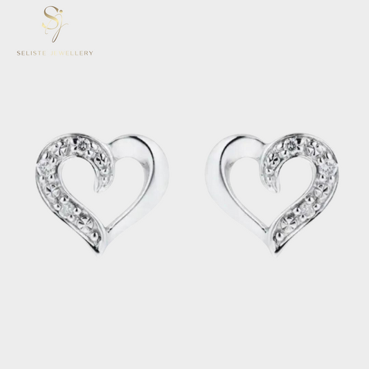 Sterling Silver Tiny Heart Stud Earrings