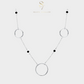 Dainty Black Beads Circle Chain Necklace