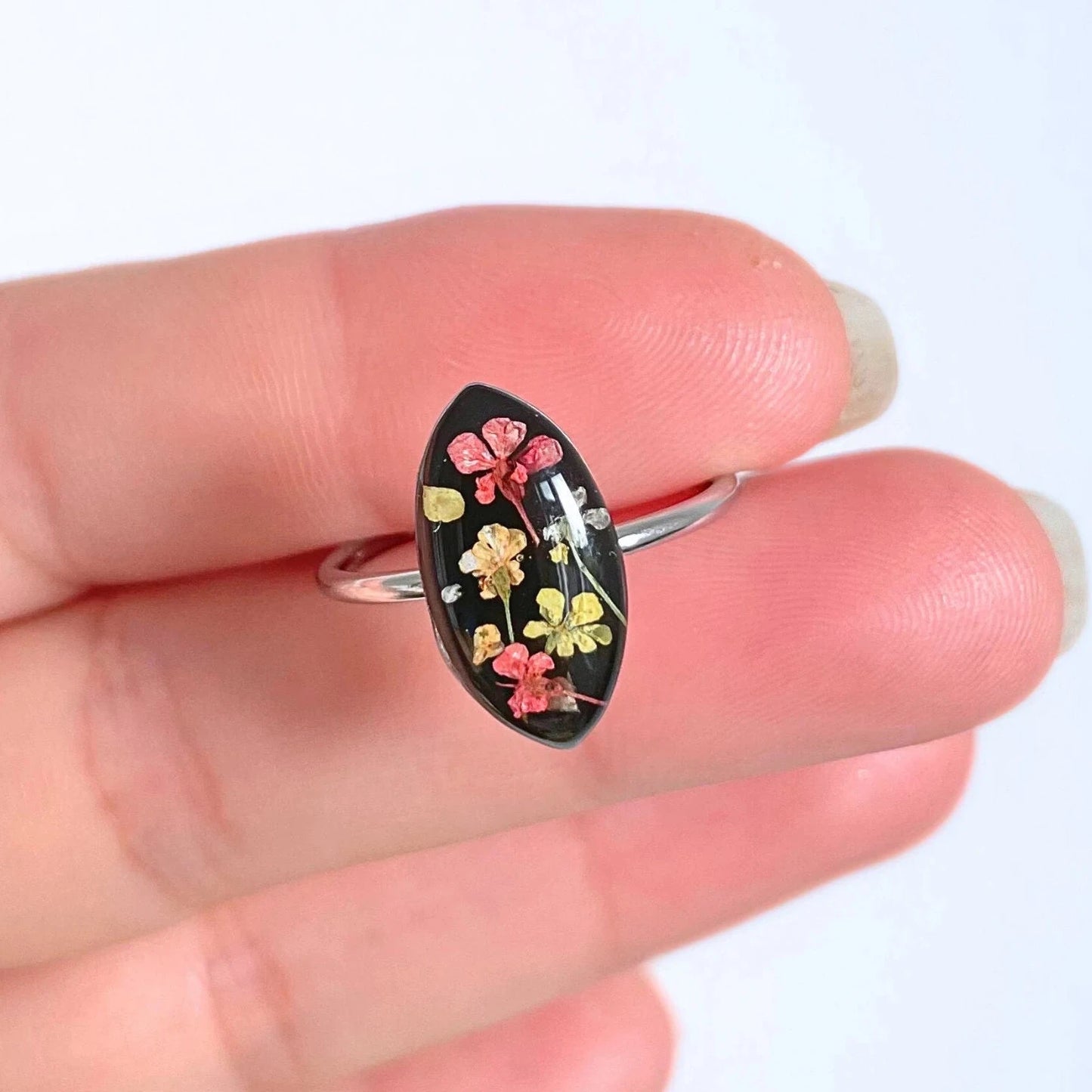 Fall Flowers Black Ring