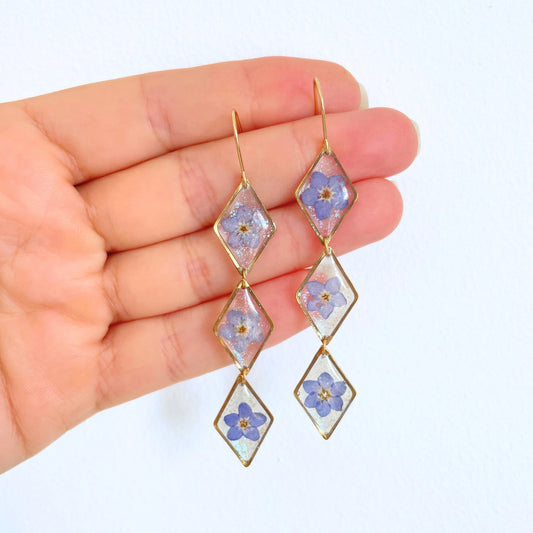 Forget Me Not Blossom Dangling Earrings