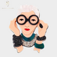 Fun And Quirky Lady With Large Glasses Large Acrylic Brooch
