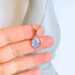 Forget Me Not Flower Teardrop Pendant Necklace