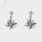 Minimalist Crystal Flower Drop Earrings