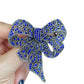 Stunning Blue Crystal Ribbon Bowknot Silver Pin Brooch