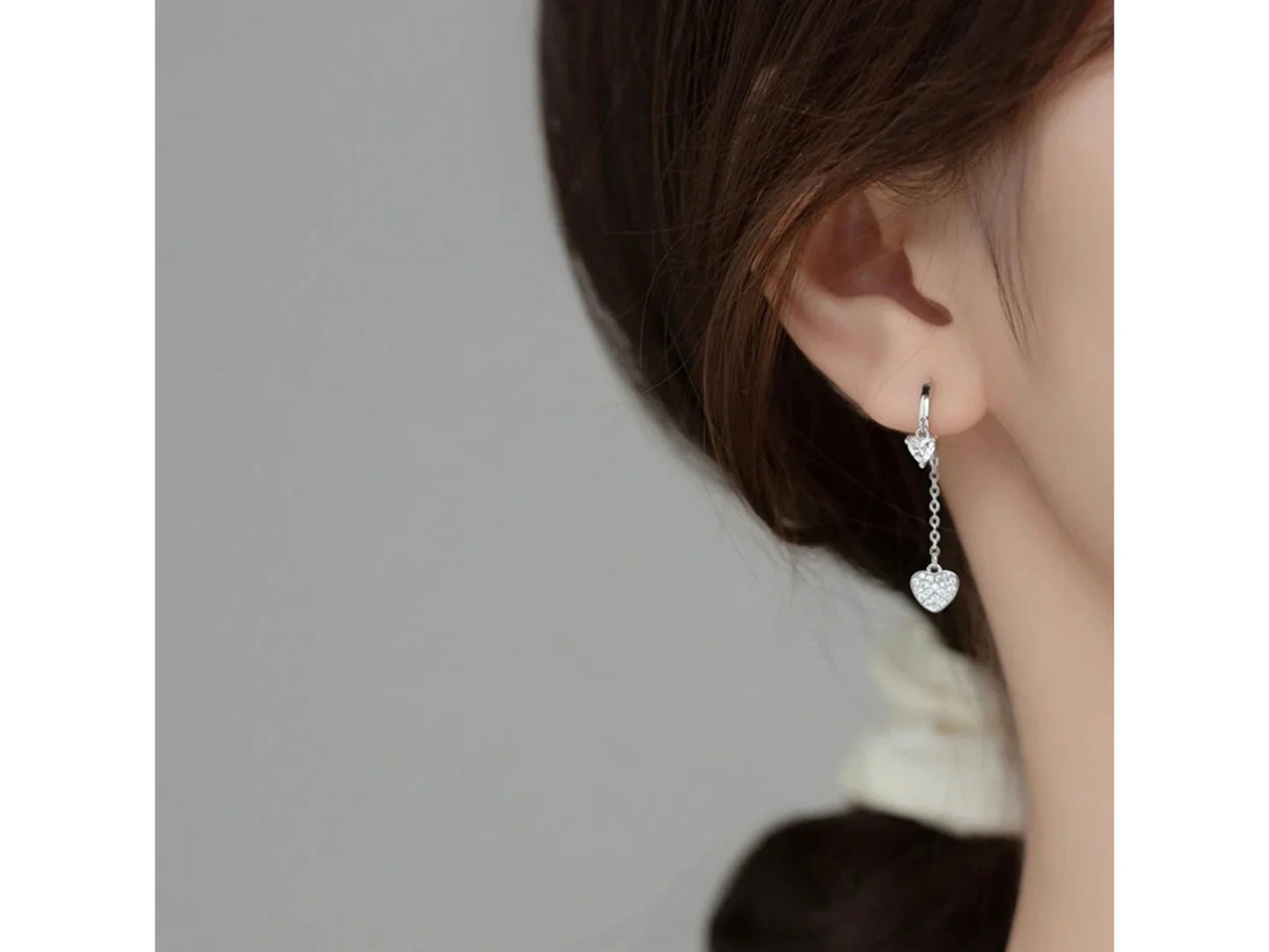 Dainty Heart Hoop Earrings