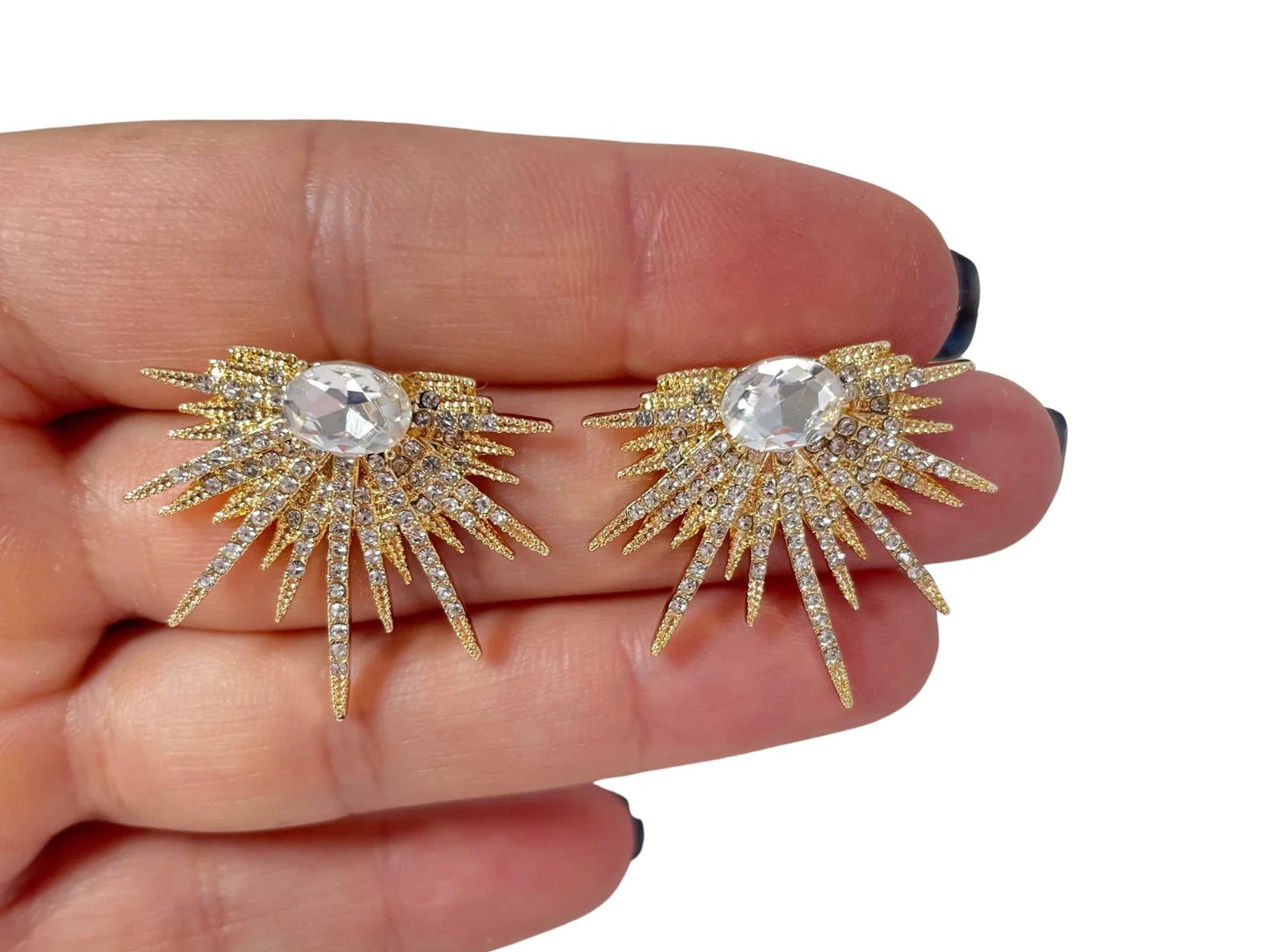 Luxury Large Flower Diamonds Earrings