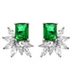 Dainty Square Green Emerald Earrings