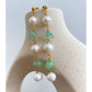 Dainty Genuine Green Aventurine Stone Drop Stud Earrings - Elegant Bohemian Natural Pearl Long Dangling Gold Earrings , Wedding Earrings