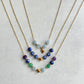 Dainty Colourful Beads Gemstone Tiny Heart Charm Necklace - Bohemian Rainbow Natural Stones Multicolour Necklace - Boho Layered Necklace