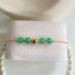 Minimalist Green Aventurine Stone Gold Chain Beaded Bracelet - Dainty Emerald Tiny Heart Charm Bohemian Bracelet - Birthstone Jewellery Gift