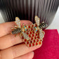Bee Honeycomb Pin Brooch