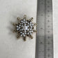 Vintage style snowflake pearl gold pin brooch  • Retro snowflake brooch pin • Elegant white pearls flower gold brooch • Gift for mum