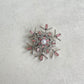 Green emerald flower silver pin brooch pendent