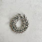 Vintage style diamond wheat flower silver pin brooch