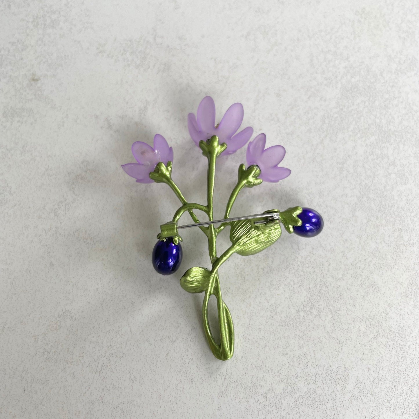 Purple violet flower pin brooch