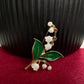 Delicate Lily of the valley flower gold pin brooch