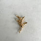 Tree branch yellow flower gold pin brooch