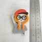 Art Deco cool girl with glasses and hat acrylic pin brooch