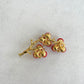 Charming red flower tree branch gold pin brooch