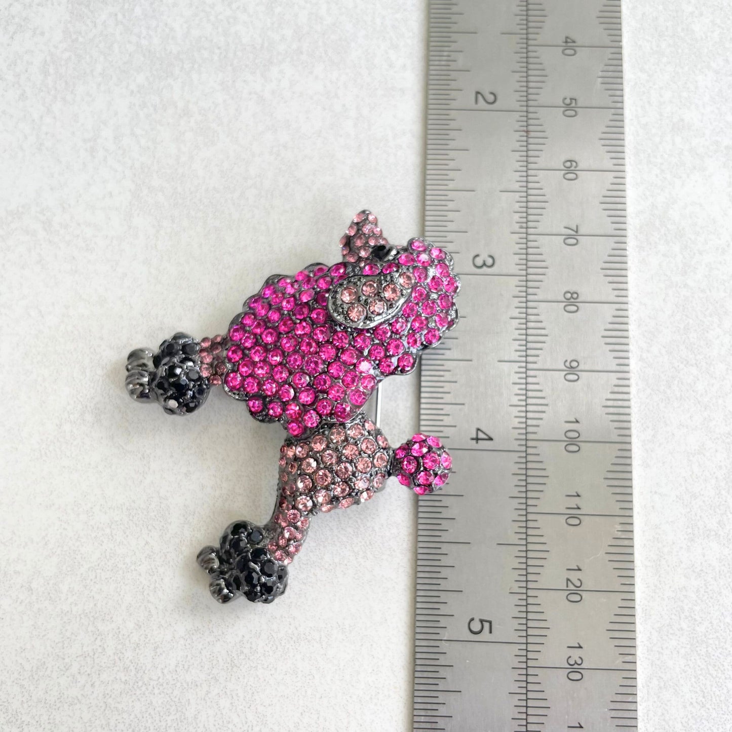 Charming pink poodle dog pin brooch