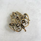 Delicate green emerald fairy gold pin brooch