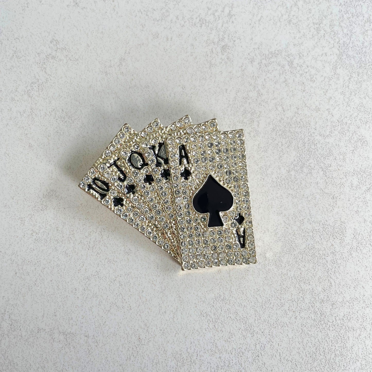 Retro gold Playing cards Poker pin brooch