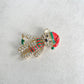 Charming Christmas bear gold pin brooch