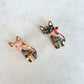 Quirky bohemian black cat gold pin brooch