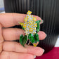 Delicate Lilac flower gold pin brooch