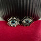 Small blue evil eye gold pin brooch