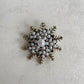 Vintage style snowflake pearl gold pin brooch  • Retro snowflake brooch pin • Elegant white pearls flower gold brooch • Gift for mum