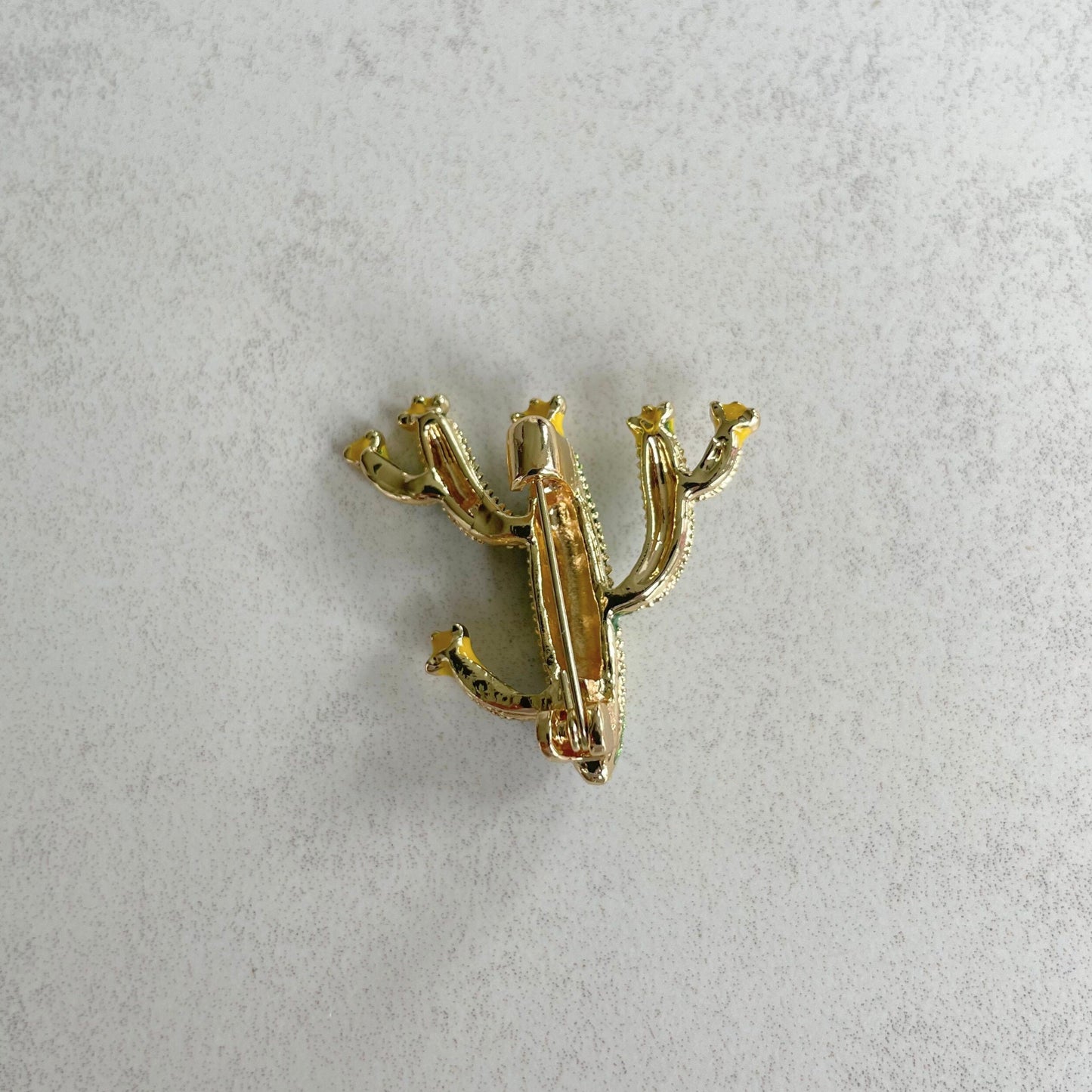 Cute cactus flower gold pin brooch