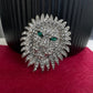 Vintage style lion head gold pin brooch