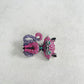 Charming pink crystal cat silver pin brooch