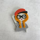Art Deco cool girl with glasses and hat acrylic pin brooch